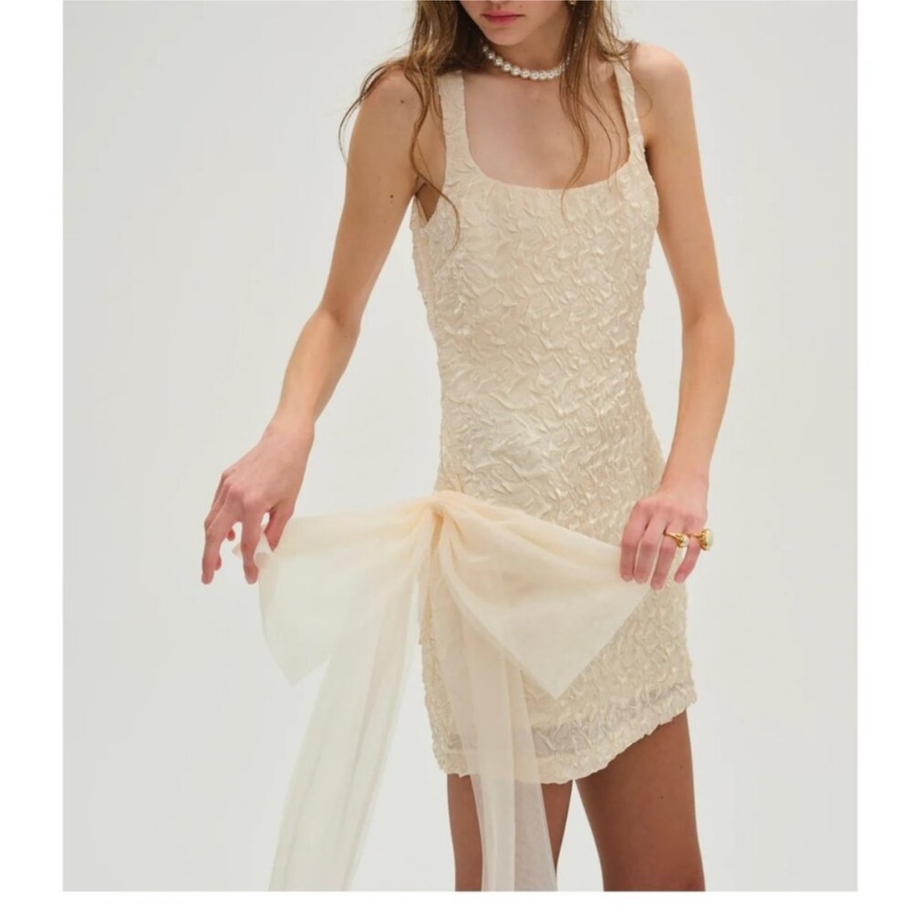 For Love And Lemons Cream Textured Dress
